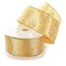 2 1/2" Wired Ribbon Horizontal Glitter/Sequin Stripes Solid Gold - 10 Yards